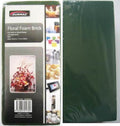 dark green foam brick; rectangular shape; packaged in clear plastic wrap; dimensions printed on packaging;