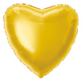 gold heart-shaped balloon; foil material; 18 inch size; shiny surface; packaged individually;