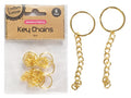 Gold-coloured metal key rings; Chain length approximately 5cm; Pack of six pieces in clear plastic packaging; Krafters Korner branding on header card;