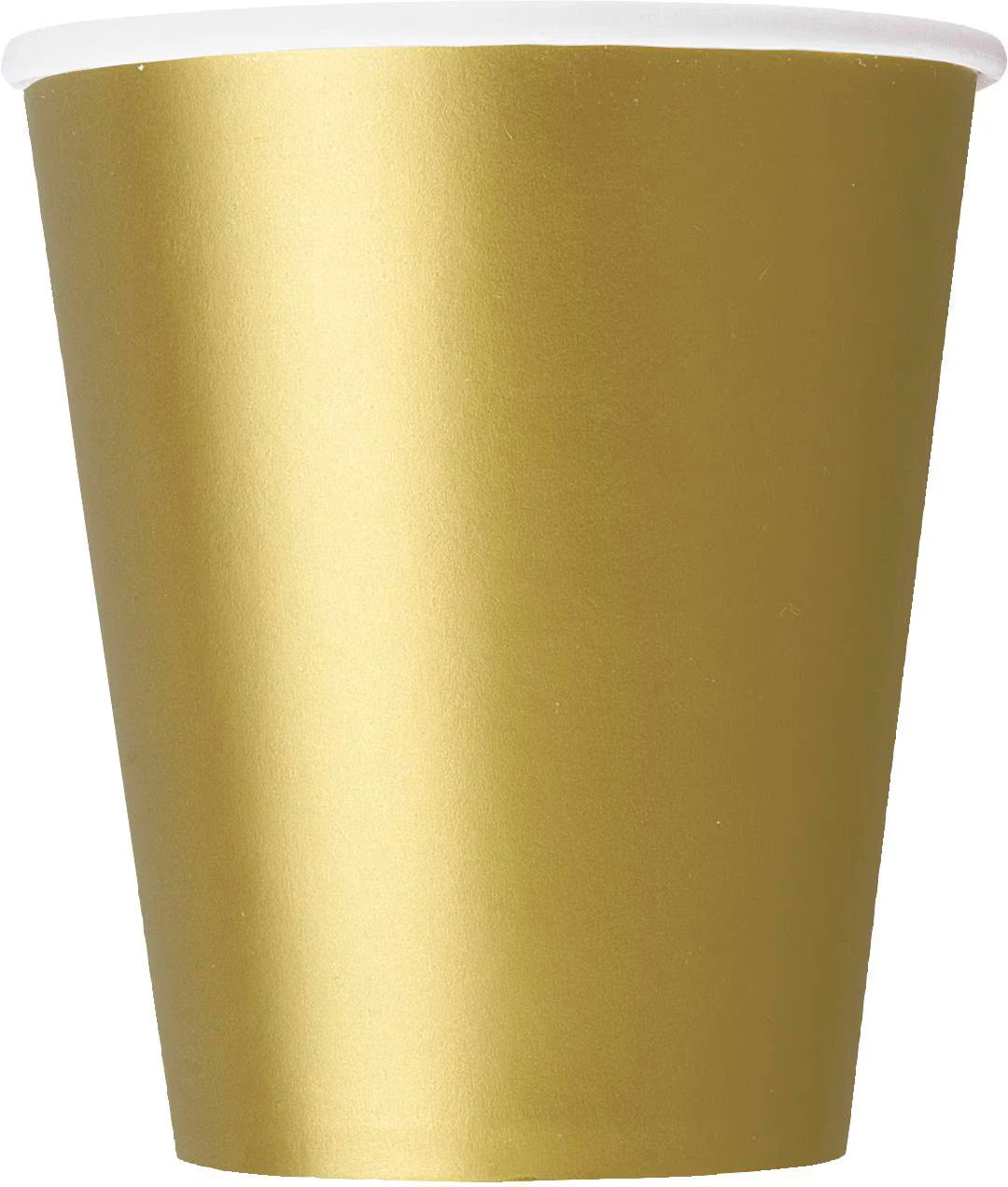 gold colour; paper material; cup shape; solid colour finish; pack of 8;