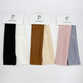 Two fabric headbands per pack; Headbands displayed in neutral and pastel colours; Approximate width of each headband is 5cm; Packaged on white CONNICE branded backing cards;