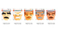 Fury Eyebrows and Moustache Set (Black); Fury Eyebrows and Moustache Set (Grey) Grandpa;