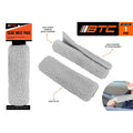 grey colour; soft fleece-like material; 23cm length; cylindrical padded shape; packaging with orange and black BTC branding;
