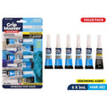 blue and white packaging; six 3ml tubes; includes one debonder tube; precision tip on tubes; value pack label;