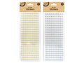 pack of border stickers; 22 strips visible on each pack; gold colour stickers on one pack; silver colour stickers on another pack; stickers round and small size;
