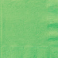 bright lime green colour; square shape; textured edges; paper material; package contains 20 napkins;