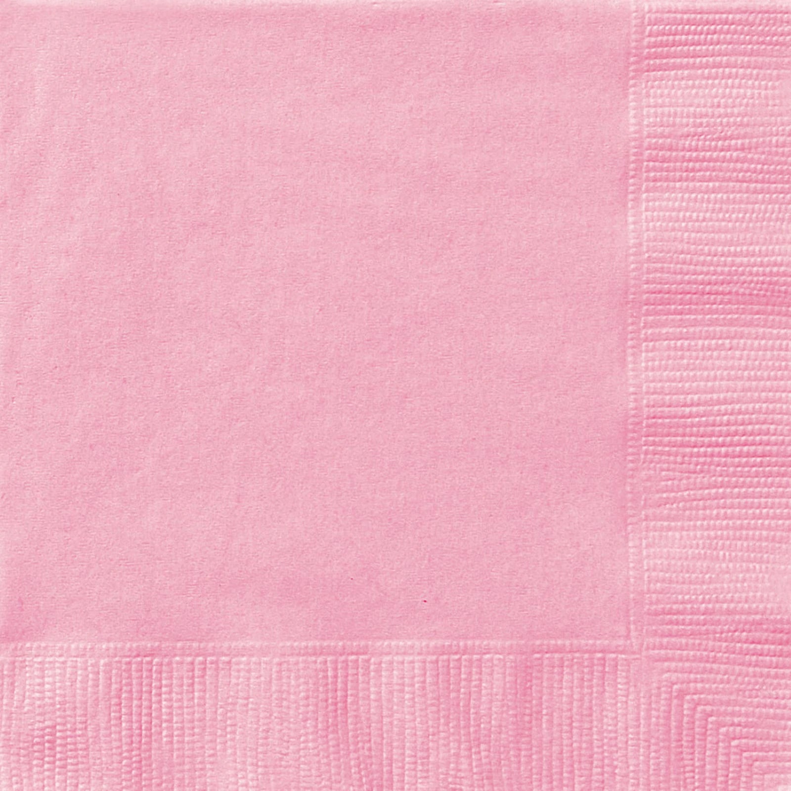 Solid pink colour; Square shape; Textured edges; Paper material; 2-ply thickness;