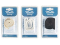 packaged roll of webbing; available in natural colour; available in white colour; available in black colour; plastic blister packaging with blue label;