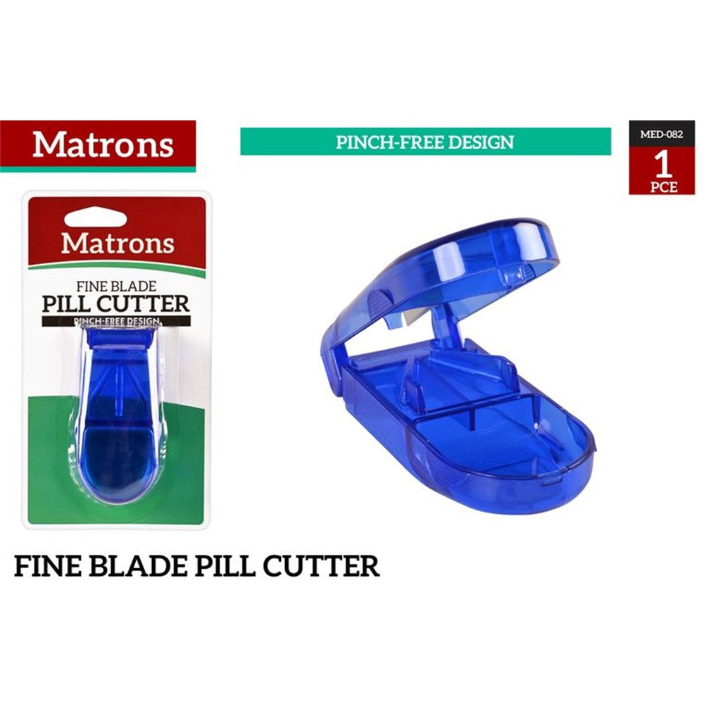 blue transparent plastic material; compact size; clamshell hinged design; fine sharp blade visible;