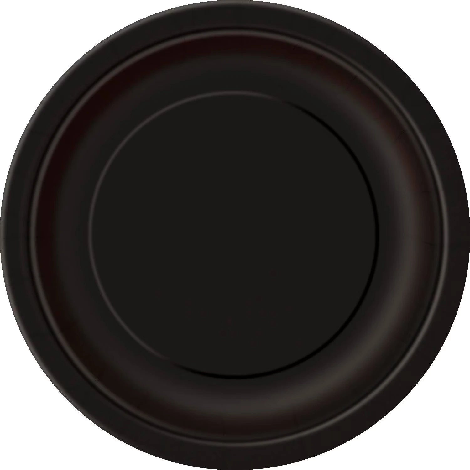 midnight black colour; round shape; paper material; 7 inch size; pack of 8 plates;