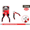 red and black anti-slip handles; chrome vanadium steel metal head; compact 115mm size; packaged with branded red and black card;