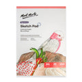 white front cover with pink binding strip; illustration of a pink and white bird on branch; label indicates A4 size; 25 sheets; 150gsm paper weight;