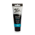 silver and black squeeze tube; 75ml volume; Mont Marte branding; label shows 'Lamp Black' colour; plastic screw cap;