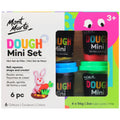 6 tubs of dough in assorted colours; Colourful plastic lids on each tub; Visible product age rating 3+; Bright and playful packaging design;
