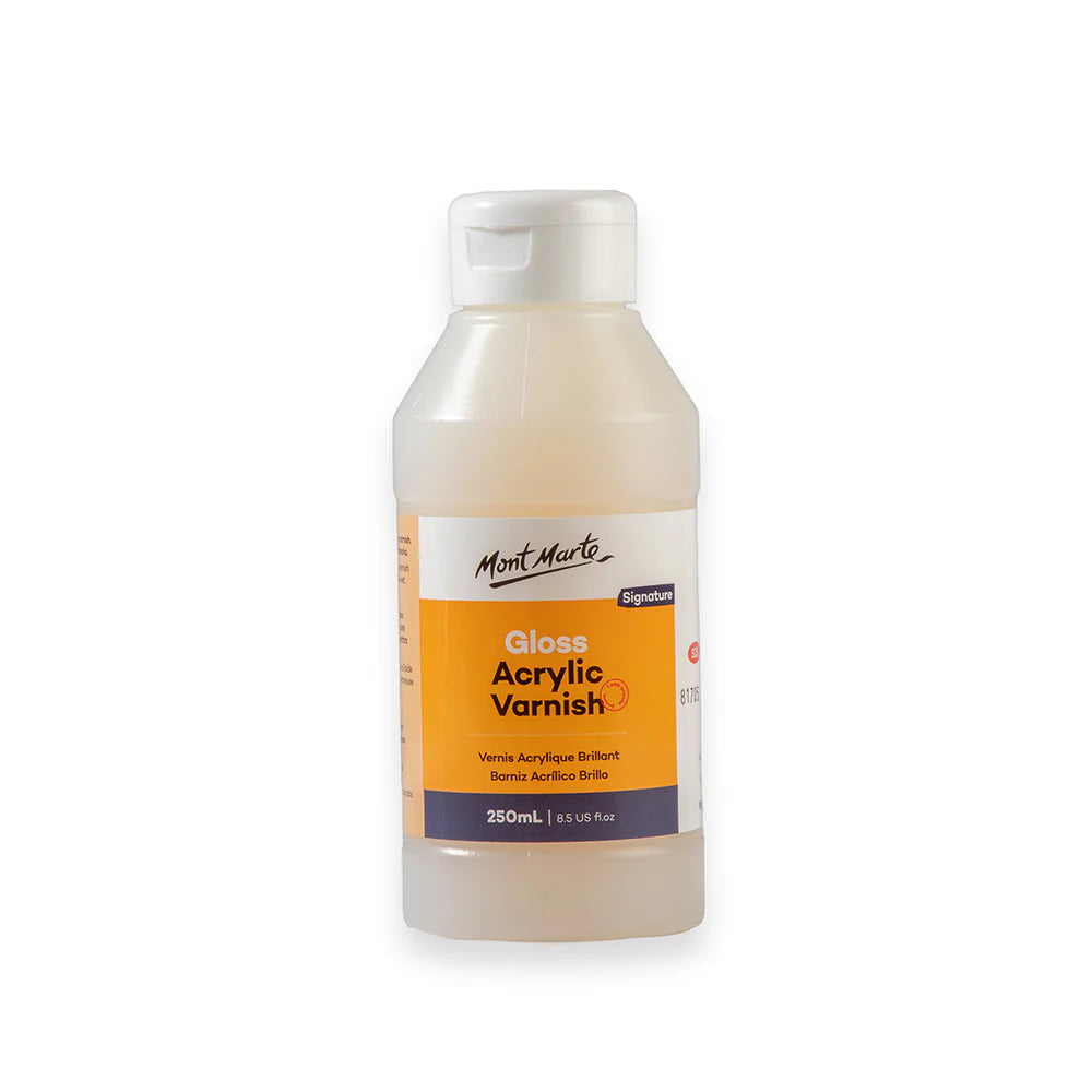 250ml plastic bottle; white flip-top cap; orange and white label; clear liquid inside;