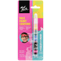 bright coloured crayons in a clear pen; packaged with pink, yellow, and turquoise background; includes multiple bright colours in crayons; Mont Marte brand logo on packaging; child face painting example shown on card;