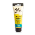 Lemon yellow colour paint; 75ml plastic tube packaging; Black screw cap; Mont Marte branding on tube;