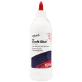 white plastic bottle; red pointed nozzle cap; label with black and red print; 500g product size; Mont Marte branding;