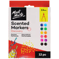 12 markers pack; various colours shown on packaging; 2.3mm marker tip size indicated; packaging features red and white colour; Mont Marte brand logo displayed;