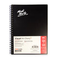 black spiral bound cover; Mont Marte logo in white; A4 size label visible; 120 pages indicated; red and white product label on cover;