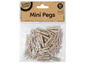 natural wood colour; mini size; metal spring; pack of 50; clear plastic bag packaging with cardboard header;