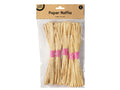 natural beige colour; paper material with a fibrous texture; 5 bundles tied with pink bands; packaged in clear plastic with cardboard header;