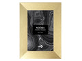 gold coloured frame; MDF material with brushed texture; rectangular shape; standard 10x15cm photo size; simple and clean design;