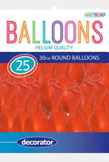 orange colour; round shape; latex material; pack of 25; decorator balloons;