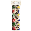 Plush koala toys with metal key rings; Assorted coloured shirts in red, green, yellow, and blue; I heart Australia text on shirts; Pack display packaging with multiple koalas;