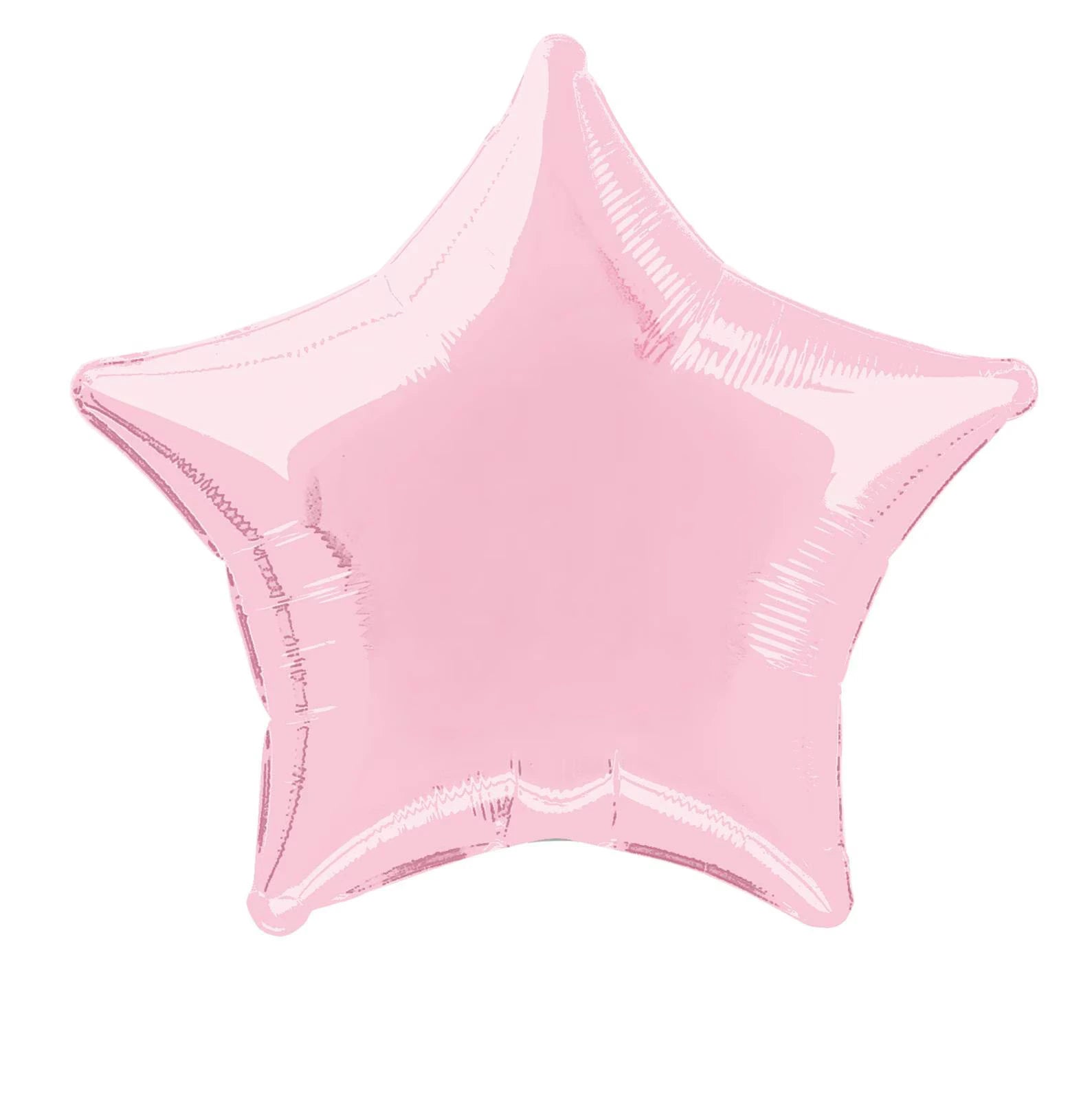 pastel pink colour; star shape; foil material; 20 inch size; packaged individually;