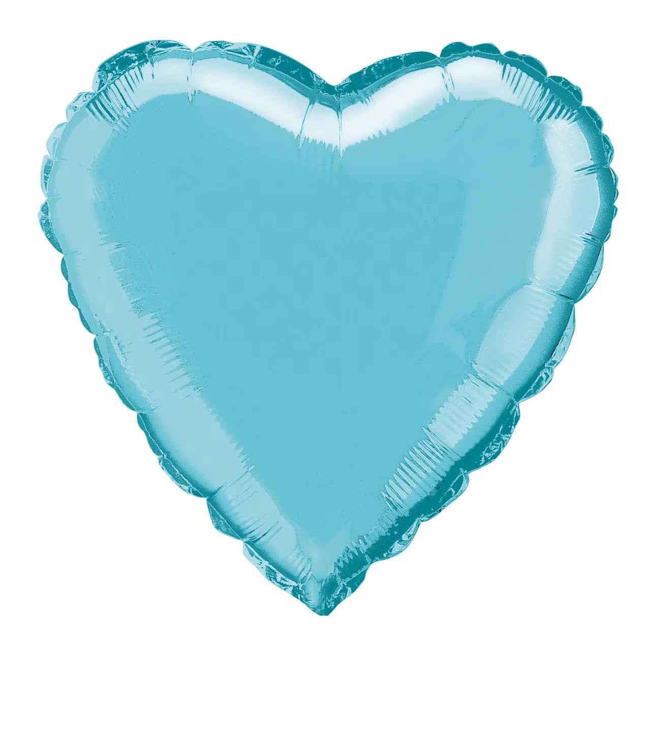 Heart shape; Powder blue colour; Shiny foil material; 18 inch size;