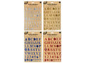 48 letters, numbers and symbols on each pack; Silver, gold, blue and red colour options; Packaged on cardboard backing; Puffy, raised style letters and numbers;