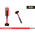 red and black colour scheme; solid black rubber head; ergonomic handle with grip texture; packaged on red and black branded card;