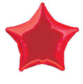 red colour; star shape; foil material; packaged individually;