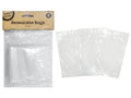 Clear plastic material; Resealable zip lock closure; 80 bags in pack packaging; 8x12 cm size; Krafters Korner branding on cardboard header;