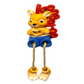 yellow kangaroo figure with black eyes and nose; red 'kangaroo' text behind figure; blue shorts on kangaroo; rope legs with shaking feet;