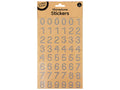 silver rhinestone letters and numbers; brown kraft paper backing; single sheet packaging; letters and numbers arranged in rows; transparent adhesive stickers;