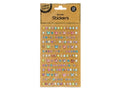 13 strips of border stickers; various colourful rhinestones; flower and butterfly shapes; adhesive sticker backing; brown cardboard packaging with hang tab;