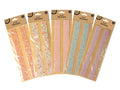 Two parallel strips of rhinestones per pack; Available in multiple pastel colours including pink, blue, purple, peach, and mixed; Packaged on brown cardboard backing with clear plastic cover; Compact rectangular packaging size; Rhinestones are uniform size and shape;