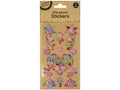 multicoloured rhinestone stickers; floral and heart shapes; kraft brown cardboard backing; single sheet packaging with hanging tab; branded Krafters Korner;