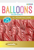 rose gold colour; metallic finish; round balloons; latex material; pack of 25 balloons;