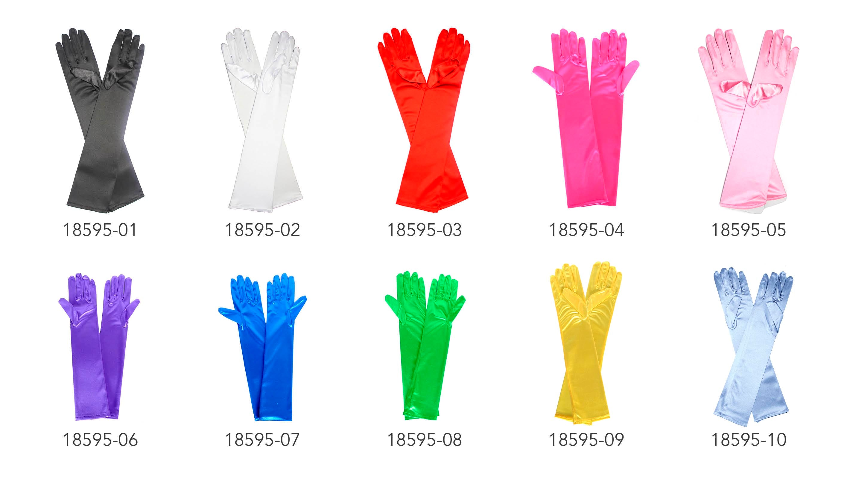 Satin Glove (Long) (Black); Satin Glove (Long) (White);
