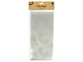 clear transparent plastic; rectangular shape; sealed packaging with cardboard header; 20 bags per pack; size label 14.5x29cm;