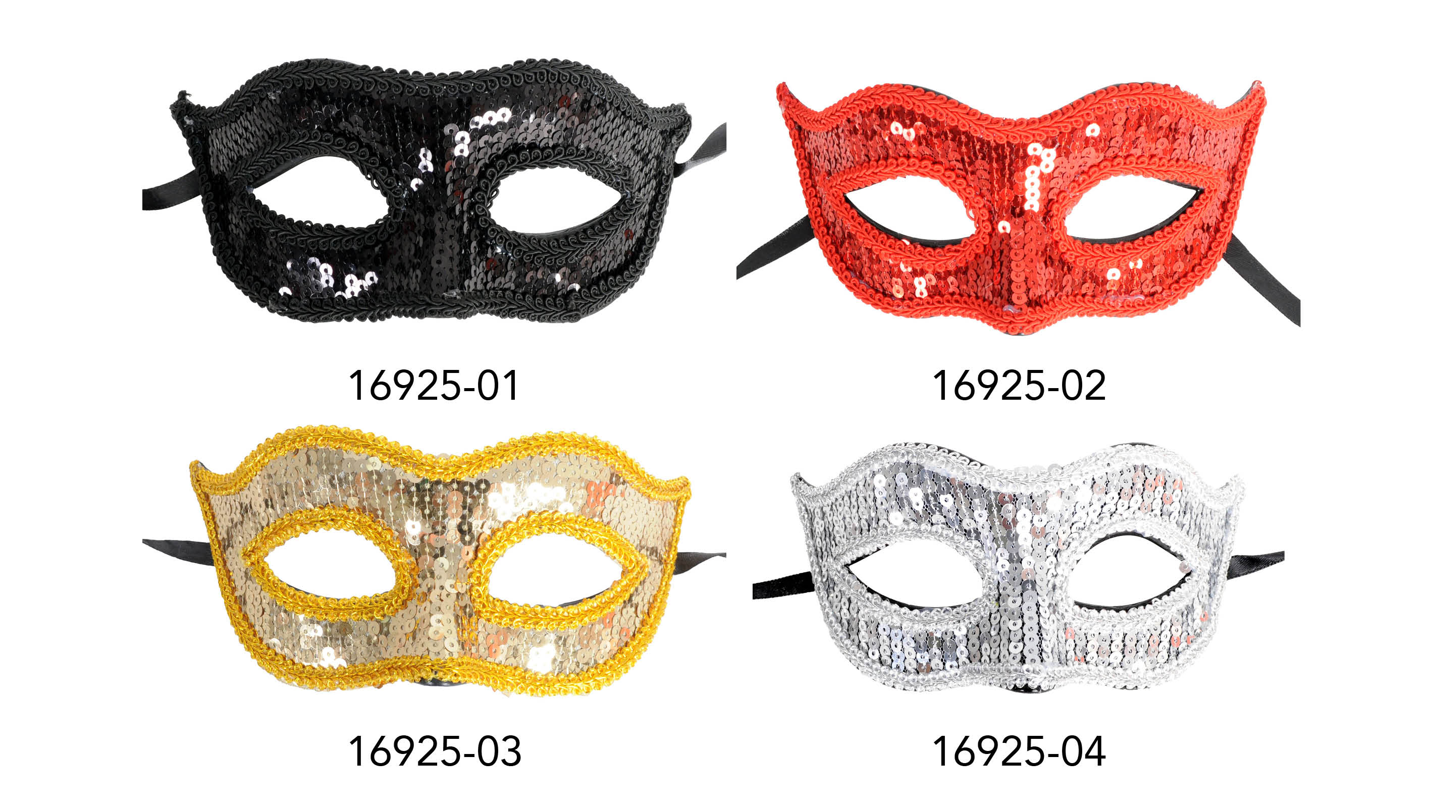 Sequin Party Mask (Red); Sequin Party Mask (Silver);