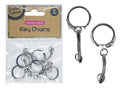 silver coloured metal key chains; coil snake style design; lobster clasp attachment; round key ring; 5 pieces in clear plastic packaging;