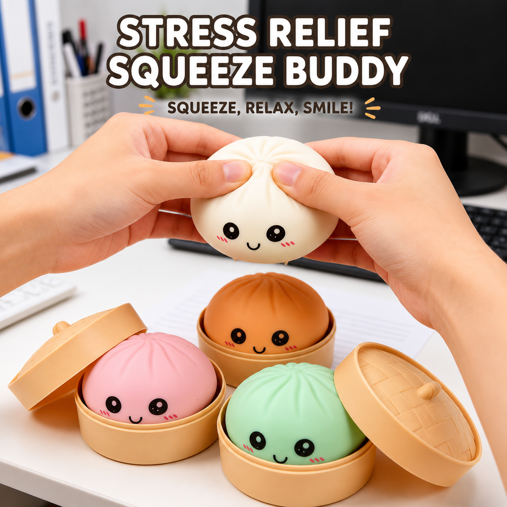 Kawaii Squishy Dumpling Mystery Box – Random Colour Soft Squeeze Stress Relief Toy
