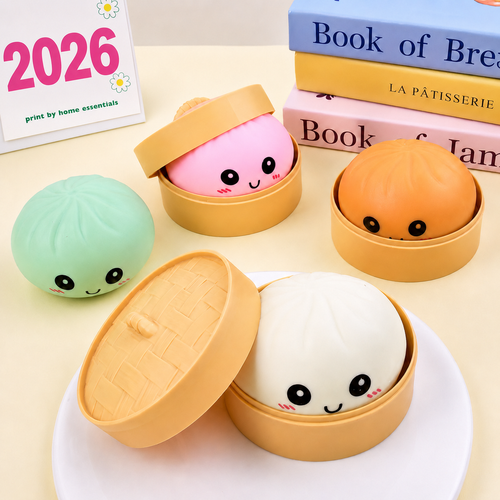 Kawaii Squishy Dumpling Mystery Box – Random Colour Soft Squeeze Stress Relief Toy