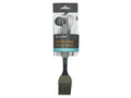 grey silicone bristles; stainless steel handle; compact brush size; packaged with branded cardboard backing;