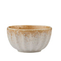 ceramic material; nougat colour with speckled pattern; round shape; 11cm diameter; 6cm height;