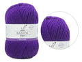 mitten purple colour; soft textured yarn; white label with purple band; Melbourne based branding;